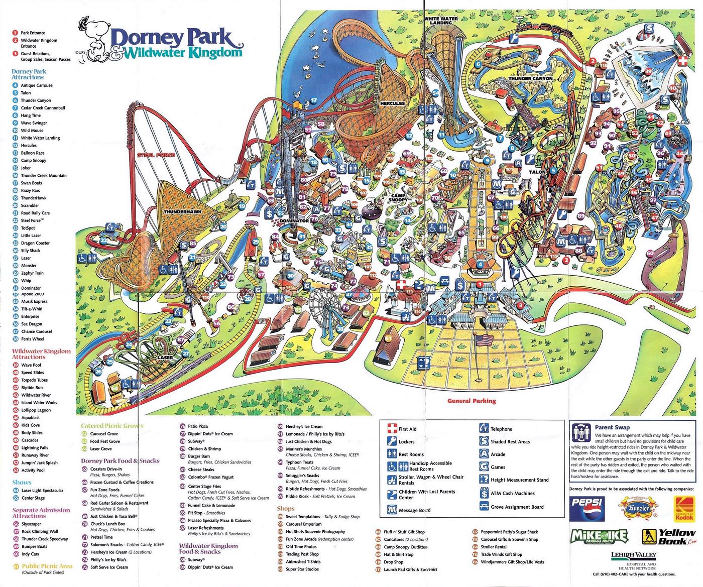 Dorney Park Printable Map