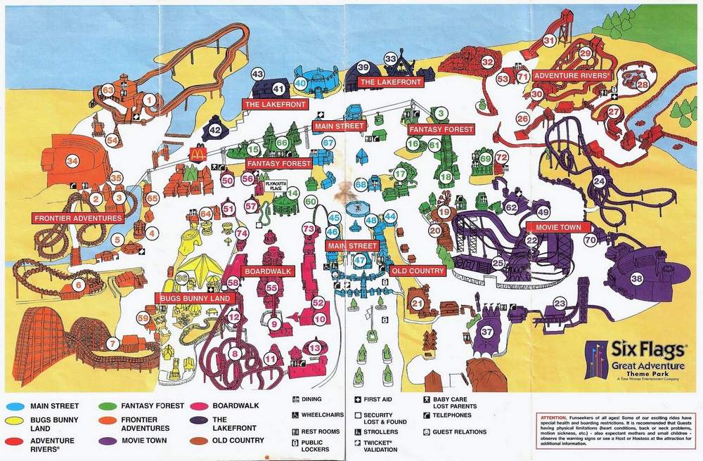 Park Map: Six Flags Great Adventure 1997 | The DoD3