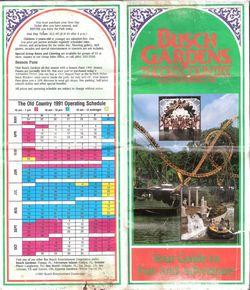 Busch Gardens 1991 Map