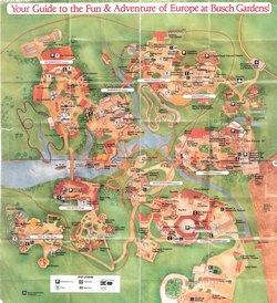 Busch Gardens 1991 Map